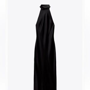 Zara Satin Effect Halter Dress